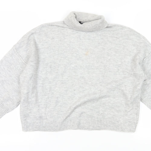 Missguided Womens Grey Roll Neck Petite Jumper
