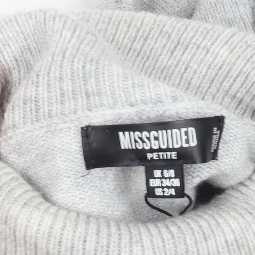 Missguided Womens Grey Roll Neck Petite Jumper