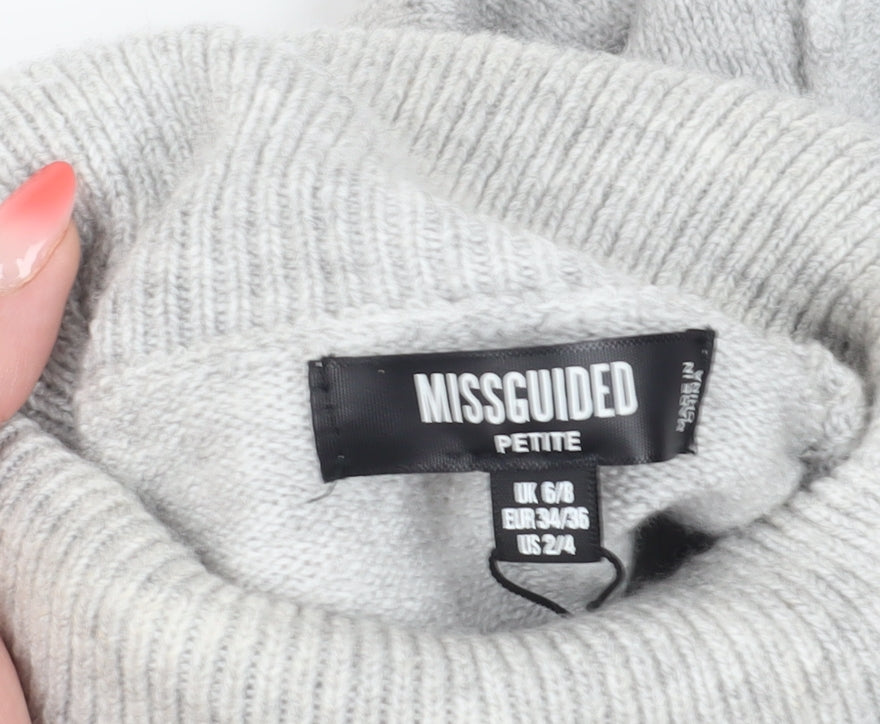 Missguided Womens Grey Roll Neck Petite Jumper
