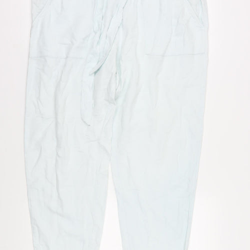 Marks and Spencer Women's Ivory Cotton Paperbag Trousers Size 20