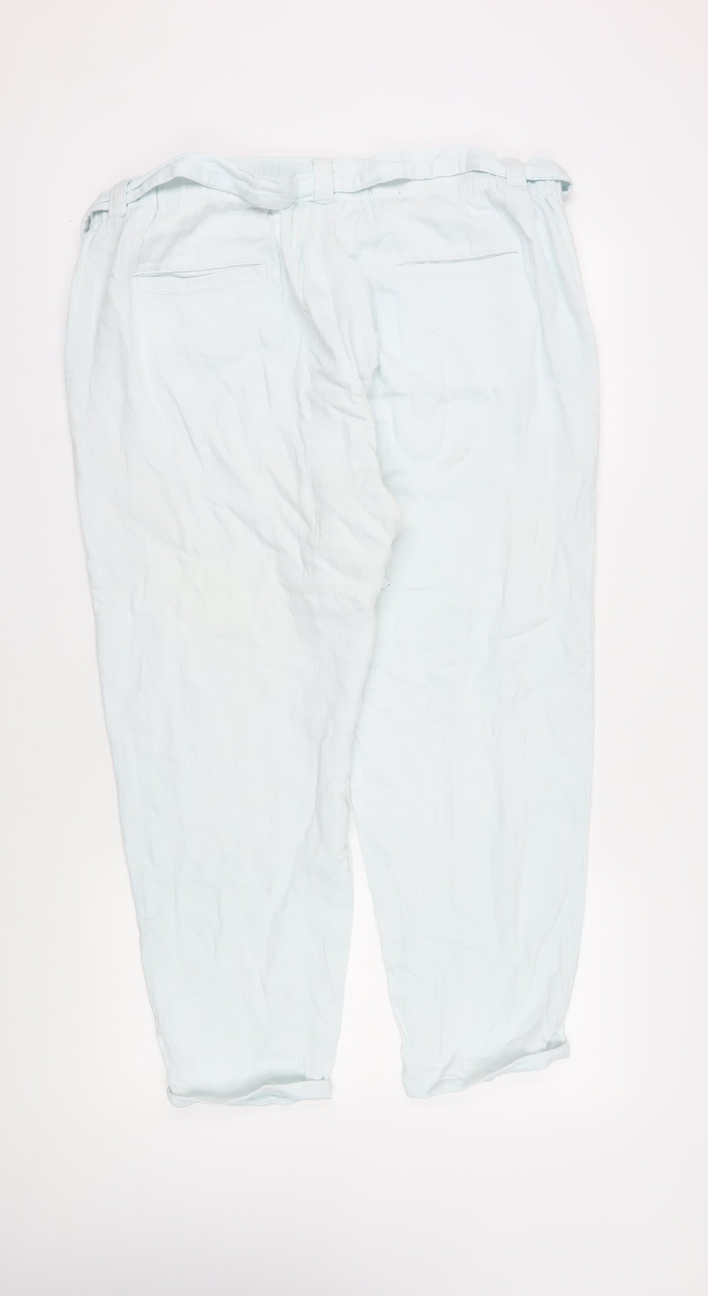 Marks and Spencer Women's Ivory Cotton Paperbag Trousers Size 20