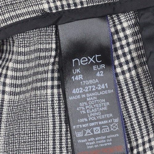 Next Women Grey Check Cropped Trousers Size 14