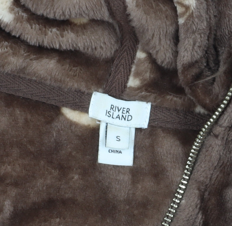 River Island Women's Brown Full Zip Hoodie Size S
