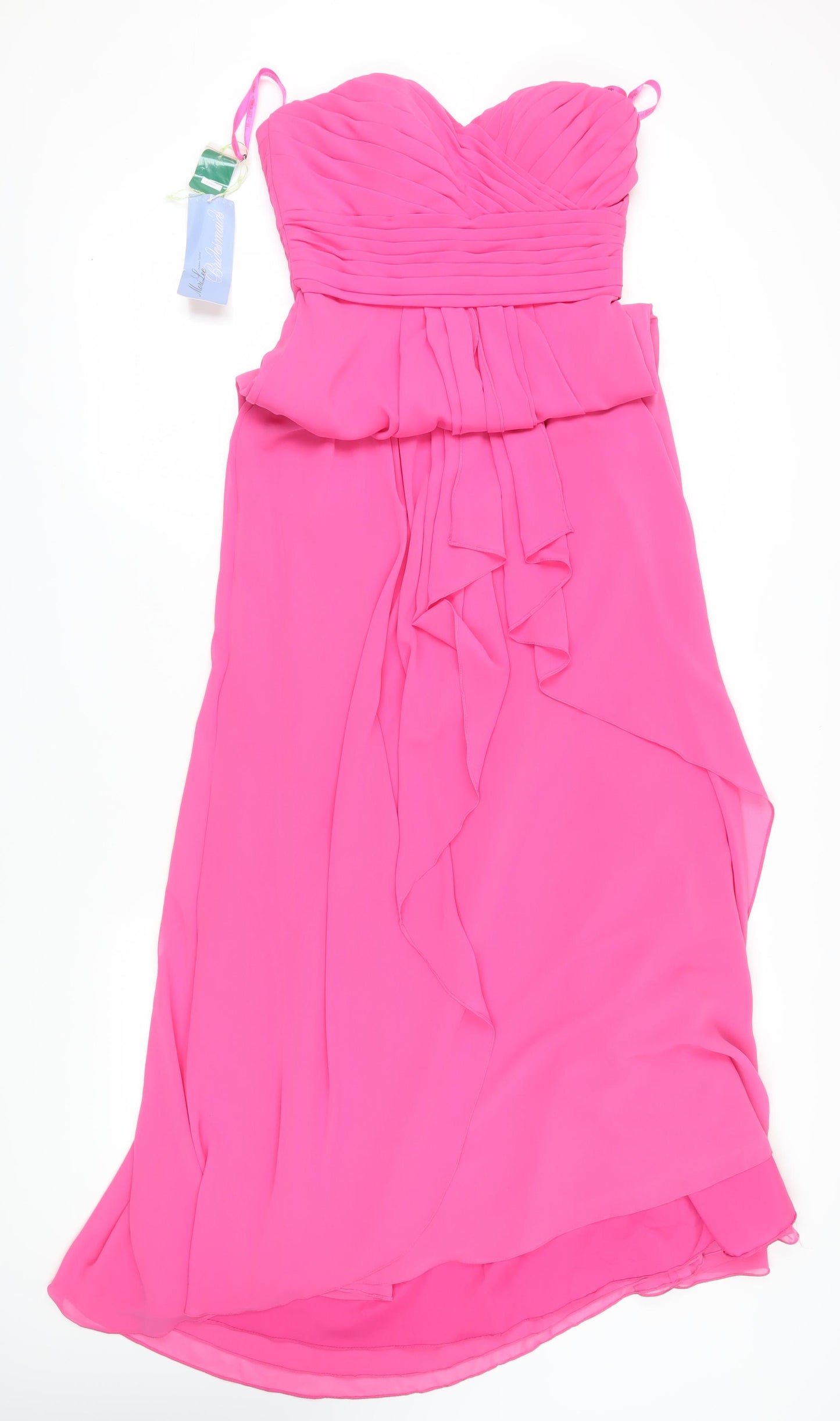 Mori Lee Women's Pink Long Blouson Dress Size 12