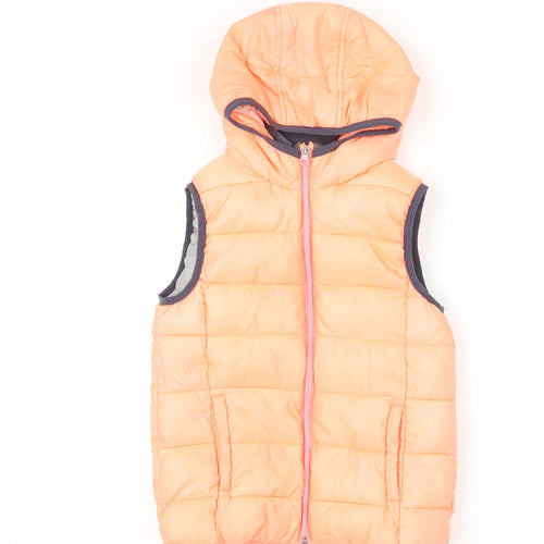 Next Girls Orange Hooded Puffer Jacket 10 Years