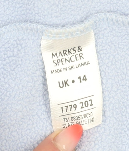 Marks and Spencer Women's Blue Fleece Jacket Size 14