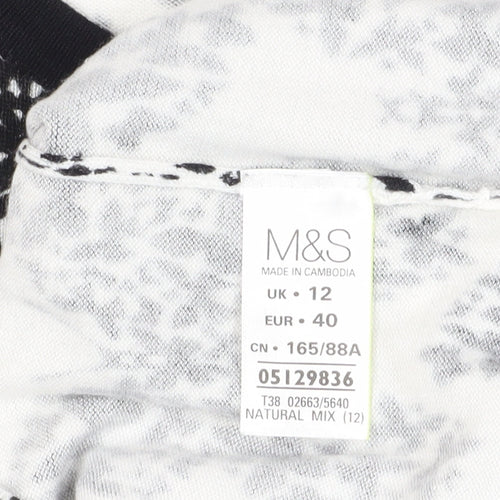 Marks and Spencer Women's Black Floral Cardigan, Size 12