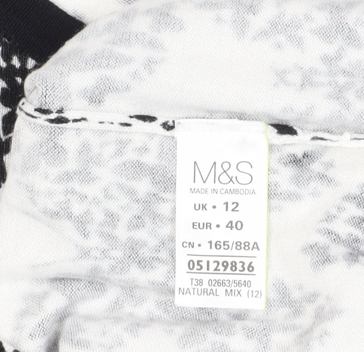 Marks and Spencer Women's Black Floral Cardigan, Size 12