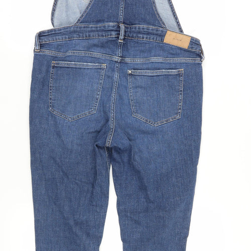 H&M Women's Blue Denim Maternity Dungarees, Size 12