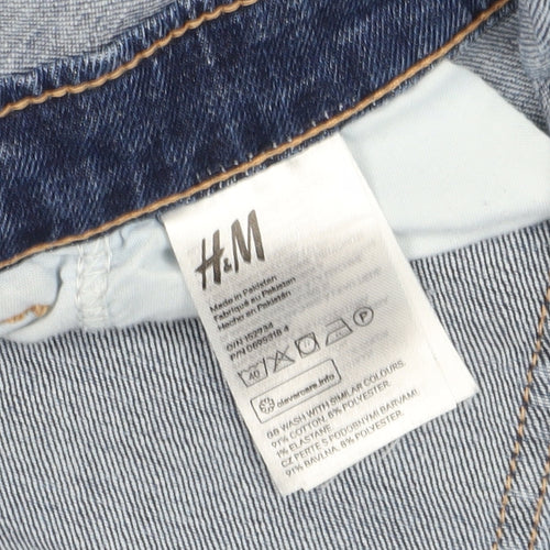 H&M Women's Blue Denim Maternity Dungarees, Size 12