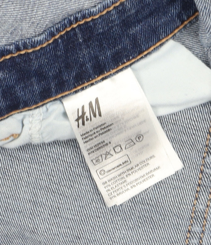 H&M Women's Blue Denim Maternity Dungarees, Size 12