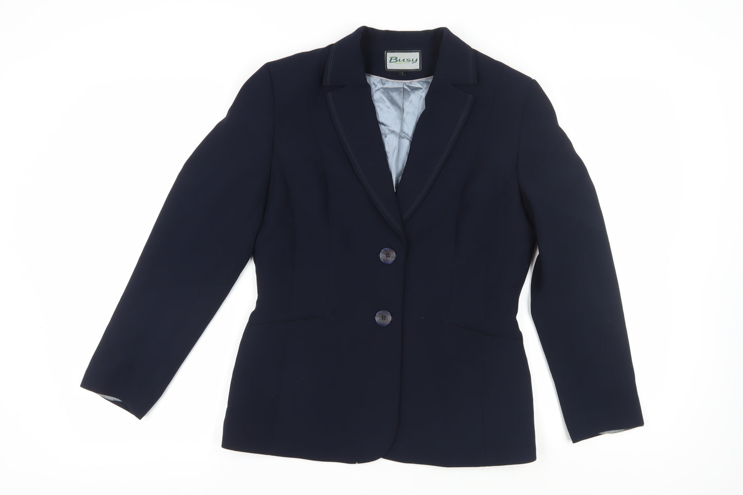 Busy Women's Blue Classic Blazer, Size 12