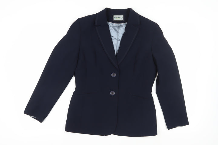 Busy Women's Blue Classic Blazer, Size 12