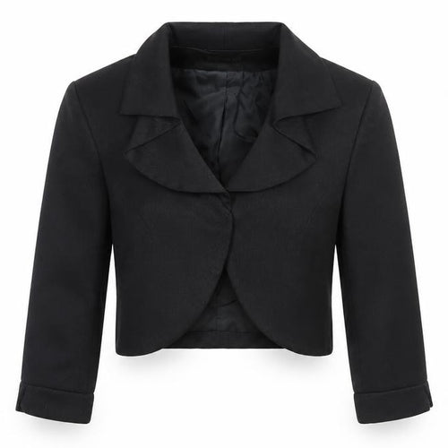 Roman Originals Women's Black Cropped Blazer Size 10