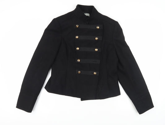 Wallis Women's Black Military Jacket Size 12 - Classic Style