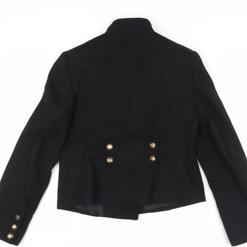 Wallis Women's Black Military Jacket Size 12 - Classic Style