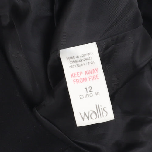 Wallis Women's Black Military Jacket Size 12 - Classic Style