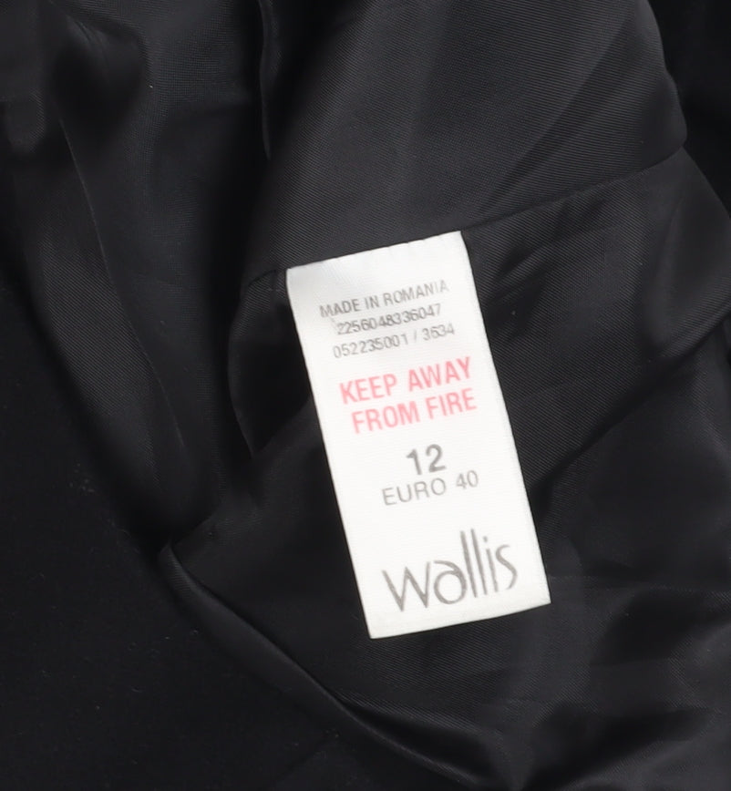 Wallis Women's Black Military Jacket Size 12 - Classic Style