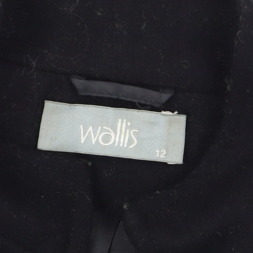 Wallis Women's Black Military Jacket Size 12 - Classic Style