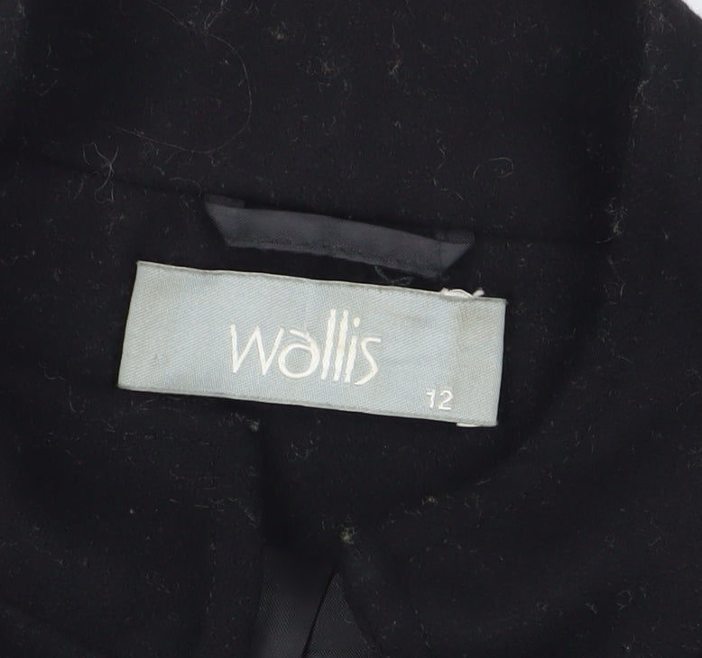 Wallis Women's Black Military Jacket Size 12 - Classic Style