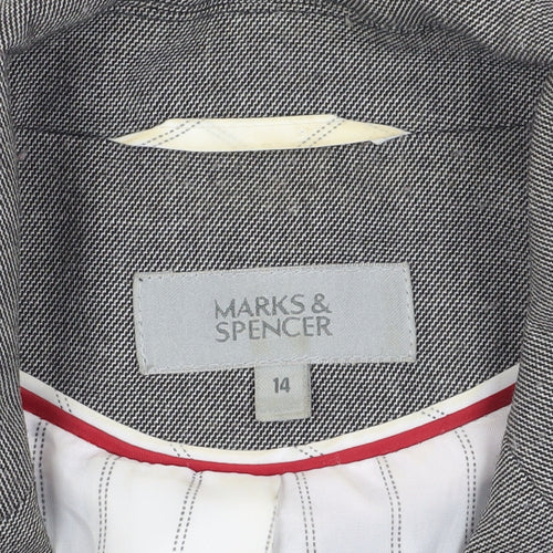 Marks and Spencer Women's Grey Suit Jacket Size 14