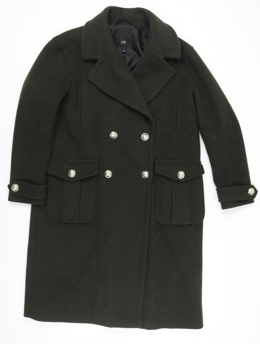 River Island Women's Green Pea Coat Size 12 Classic Style