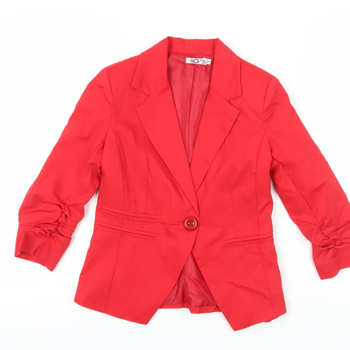 Walg Red Women's Blazer, Size S, 3/4 Sleeve