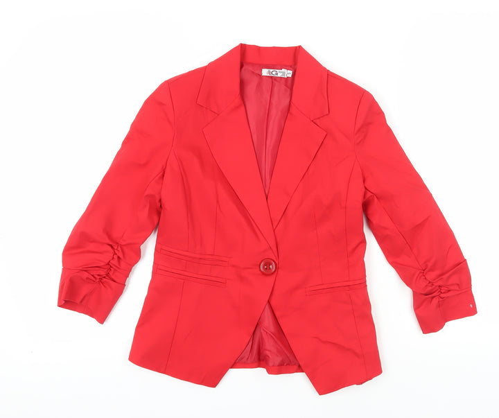 Walg Red Women's Blazer, Size S, 3/4 Sleeve