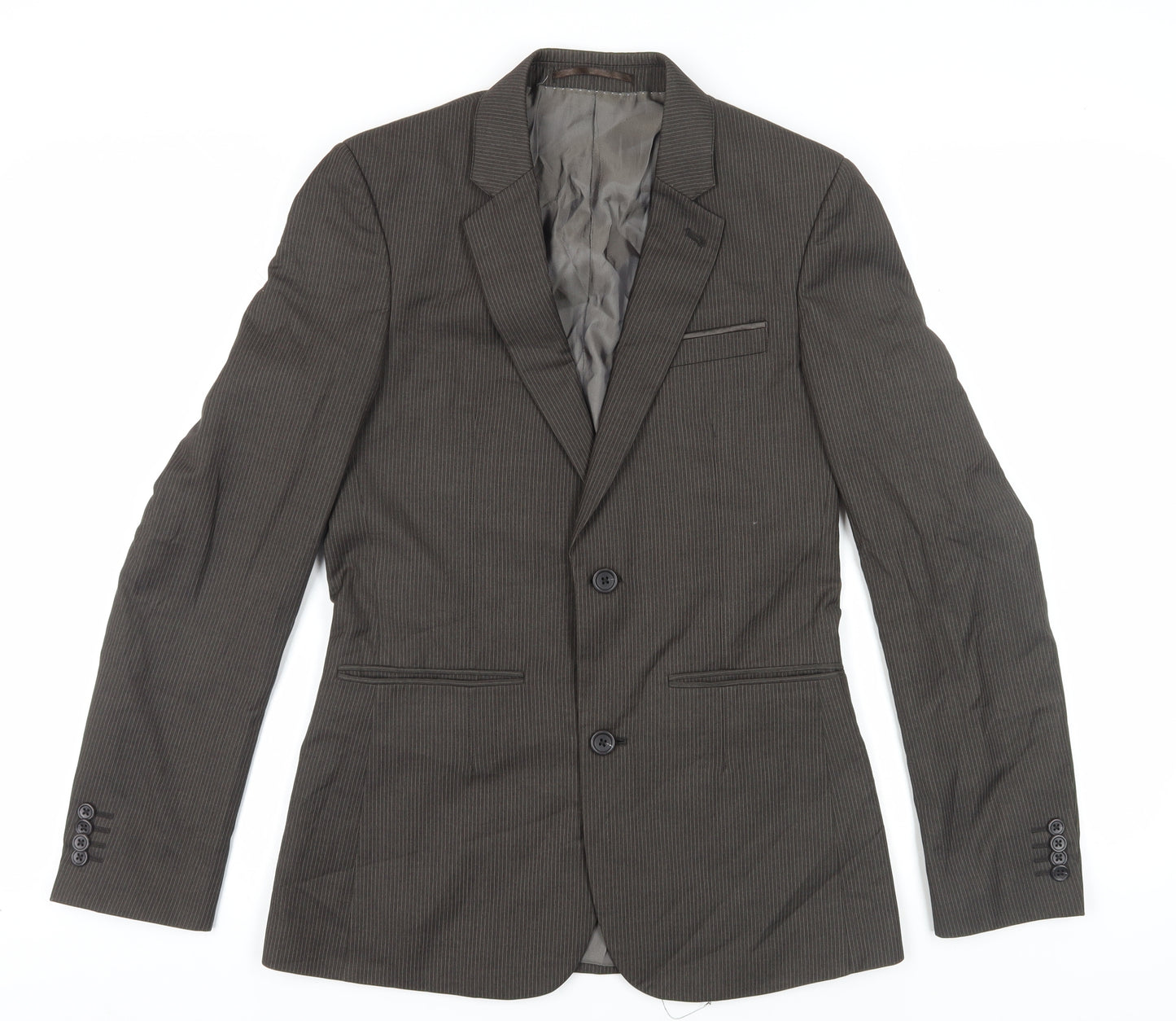 Topman Men's Brown Striped Blazer Size 34 Formal