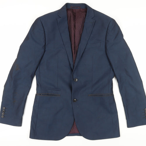 Next Men's Blue Blazer, Size 36R, Formal Single-Breasted
