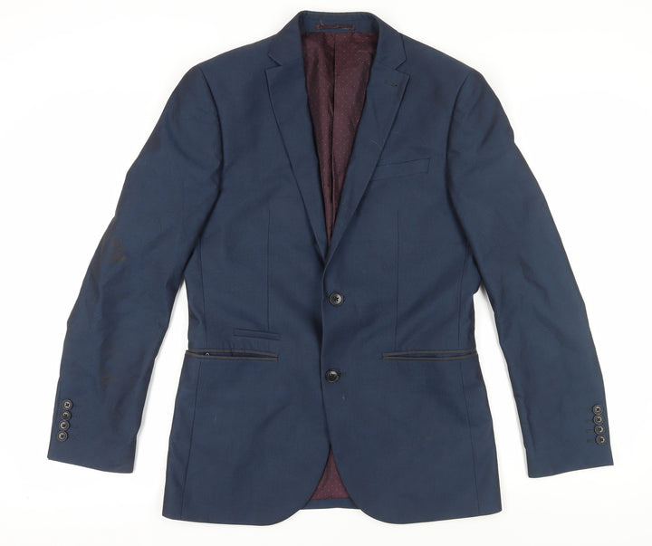 Next Men's Blue Blazer, Size 36R, Formal Single-Breasted