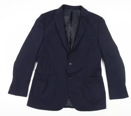 Marks and Spencer Men's Blue Blazer, 42L, Long, Formal