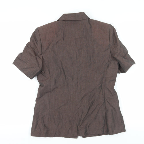 Marks and Spencer Women's Brown Pinstripe Blazer Size 12