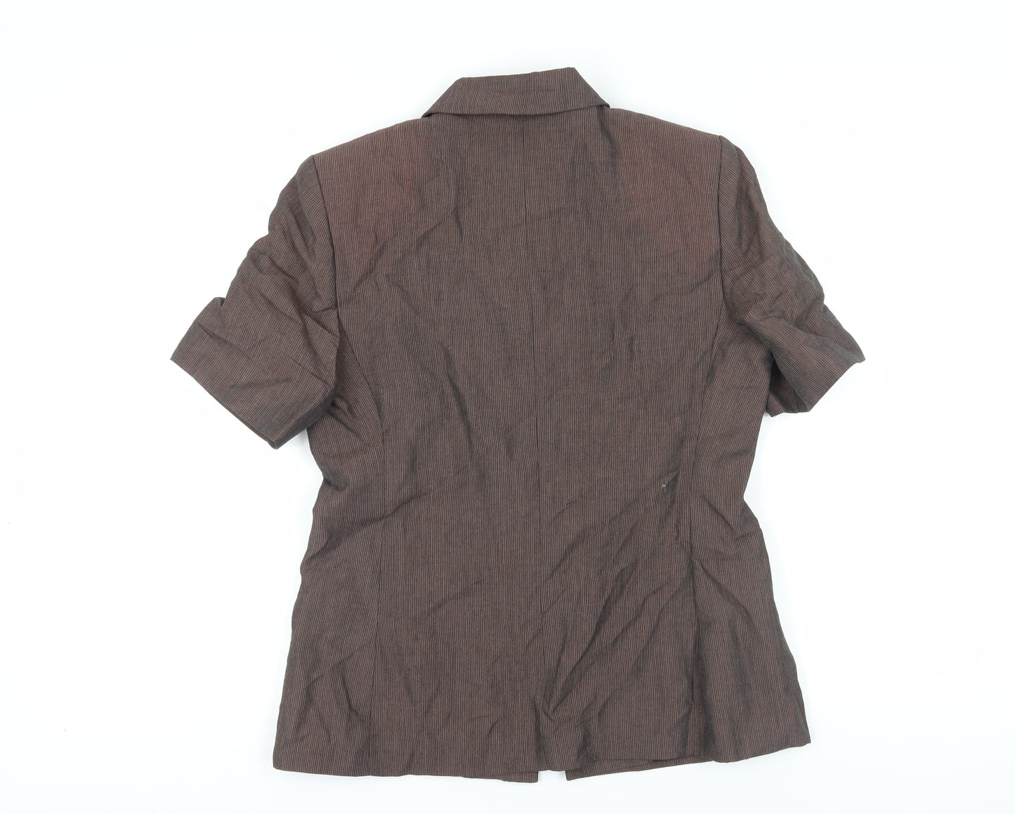 Marks and Spencer Women's Brown Pinstripe Blazer Size 12