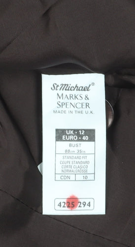 Marks and Spencer Women's Brown Pinstripe Blazer Size 12