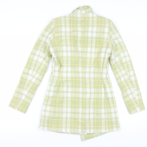 ASOS Women's Green Check Double-Breasted Blazer Size 6
