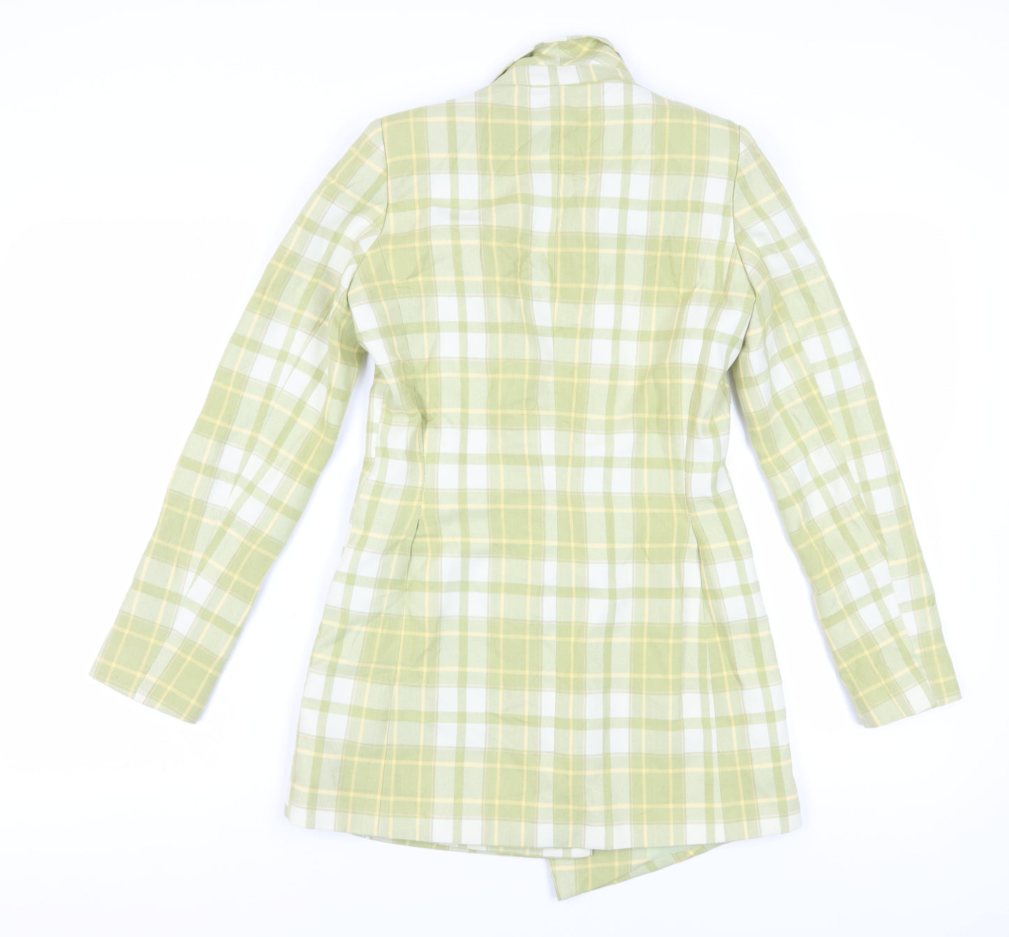 ASOS Women's Green Check Double-Breasted Blazer Size 6