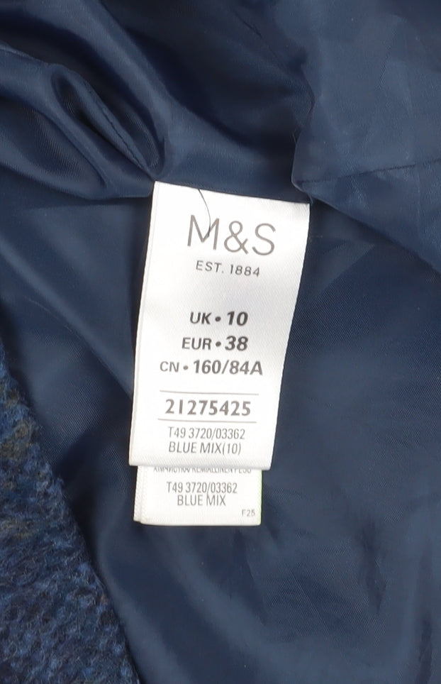 Marks and Spencer Women's Blue Pea Coat, Size 10, New