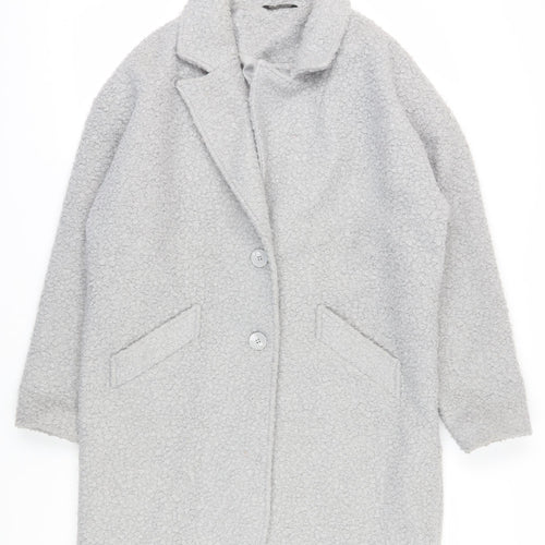 Select Women's Grey Coat Size 16 Buttoned Mid-Length