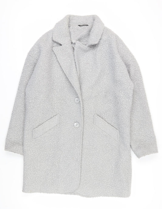 Select Women's Grey Coat Size 16 Buttoned Mid-Length