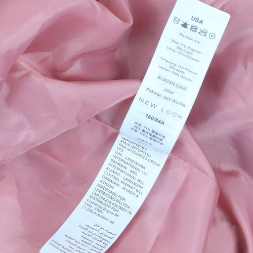 New Look Women's Pink Long Overcoat Size 6