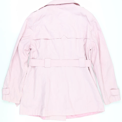 Debenhams Women's Pink Trench Coat Size 16 Belted