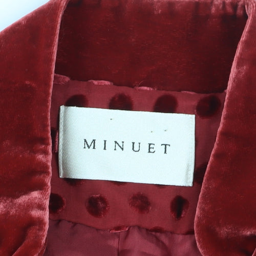 Minuet Women's Red Velvet Jacket Size 10