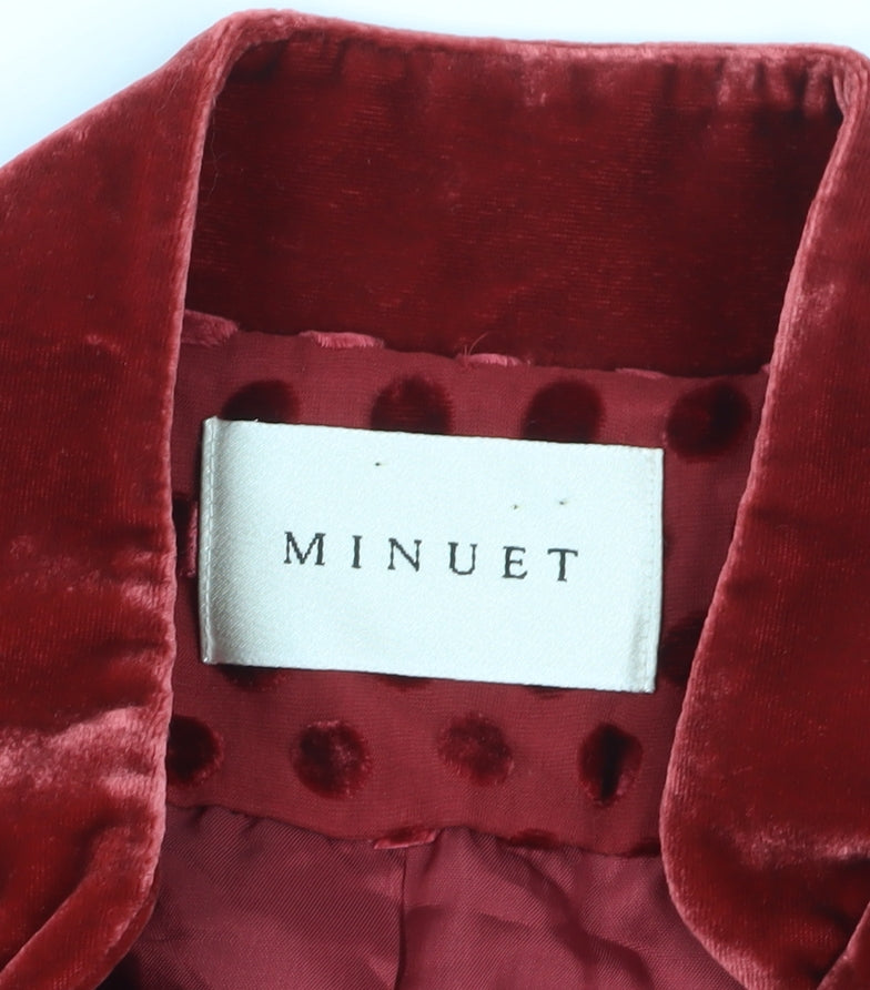 Minuet Women's Red Velvet Jacket Size 10