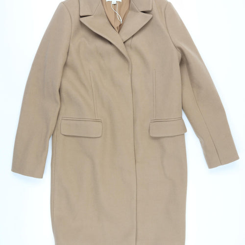 Marks and Spencer Beige Women's Wool Overcoat Size 12