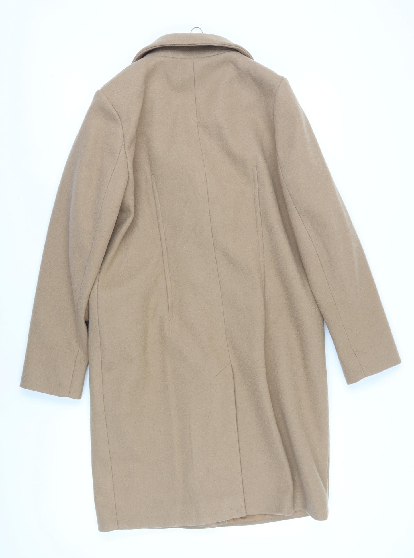 Marks and Spencer Beige Women's Wool Overcoat Size 12