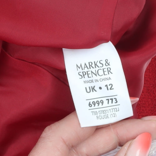 Marks and Spencer Women's Red Blazer, Size 12, Double-Breasted