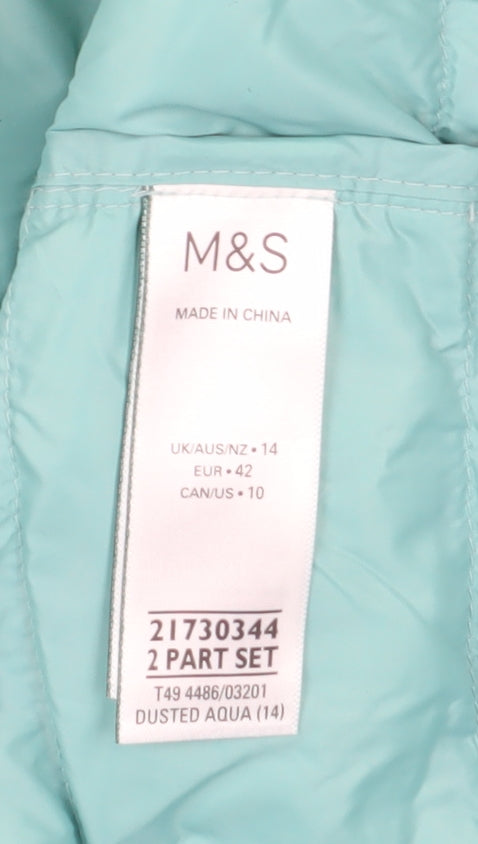 Marks and Spencer Women's Green Puffer Jacket Size 14