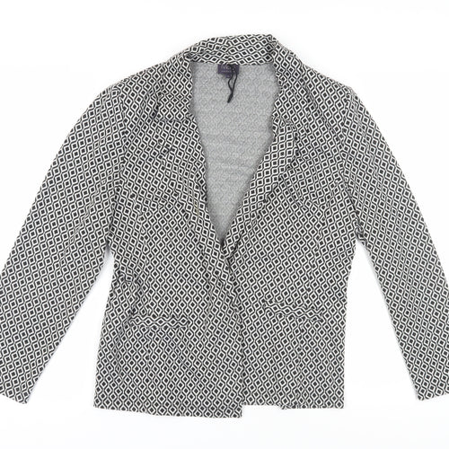 Marks and Spencer Women's Black Geometric Suit Jacket Size 16