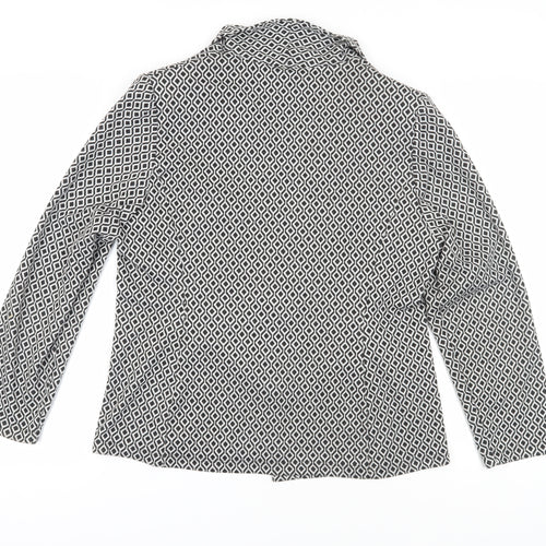 Marks and Spencer Women's Black Geometric Suit Jacket Size 16